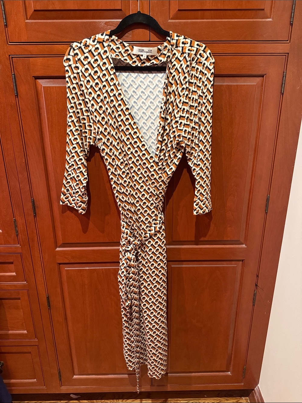 Diane Von Furstenburg Chainlink Printed Wrap Dress